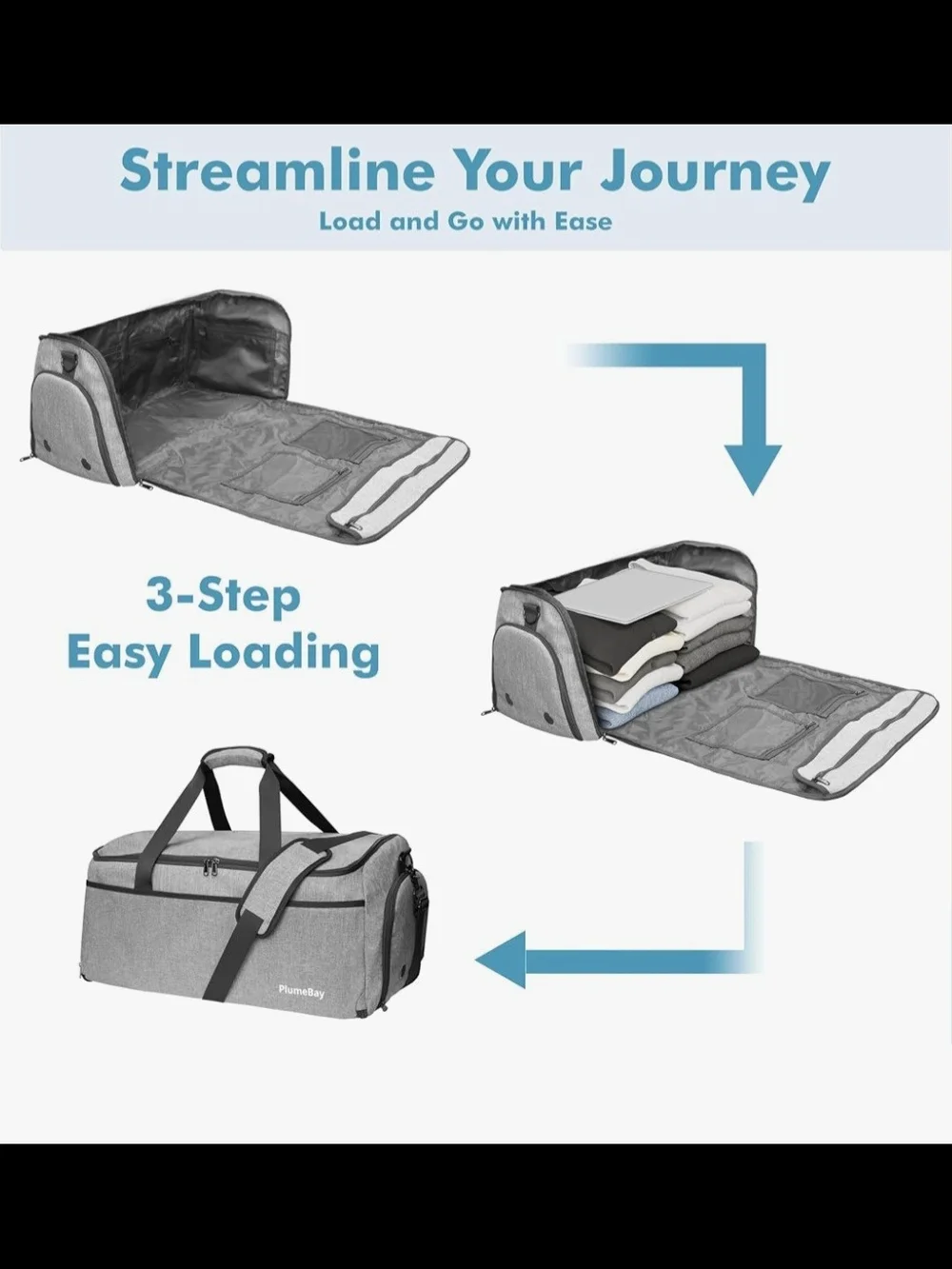 Convertible Carry on Grey Garment Bag